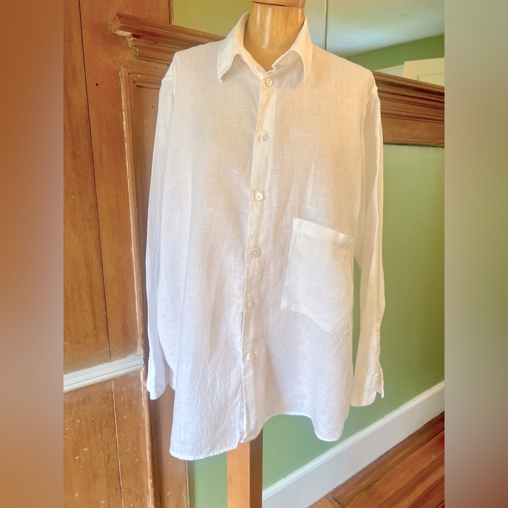 Hope Stockholm white linen boxy shirt size 34
